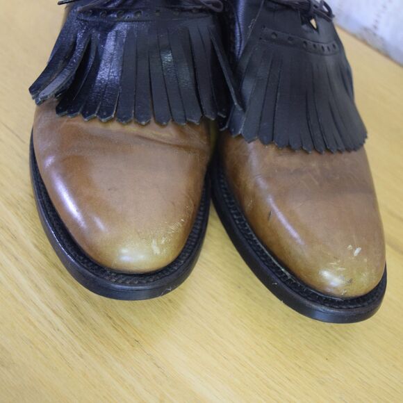 Florsheim Pro Stance Mens Size 8.5 Golf Shoes Two Tone Leather Kiltie Vintage main image 12